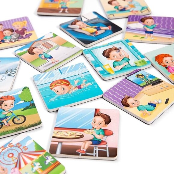 Kluzoo Day Planner 72 Magnetic Daily Activity Cards For Kids By Busy Board - Picture 5 of 5